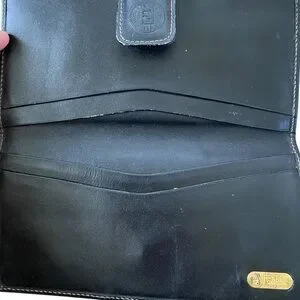 Fendi | Bags | Fendi Pecan Striped Long Bifold Wallet Vintage